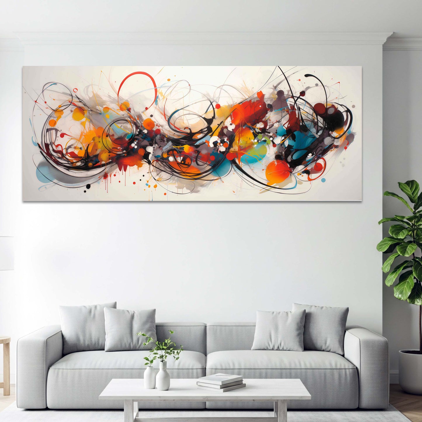 Abstrakte Farbexplosion Linien in Bewegung Design Wandbild