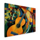 Abstrakte Gitarre im kubistischen Farbdesign Wandbild