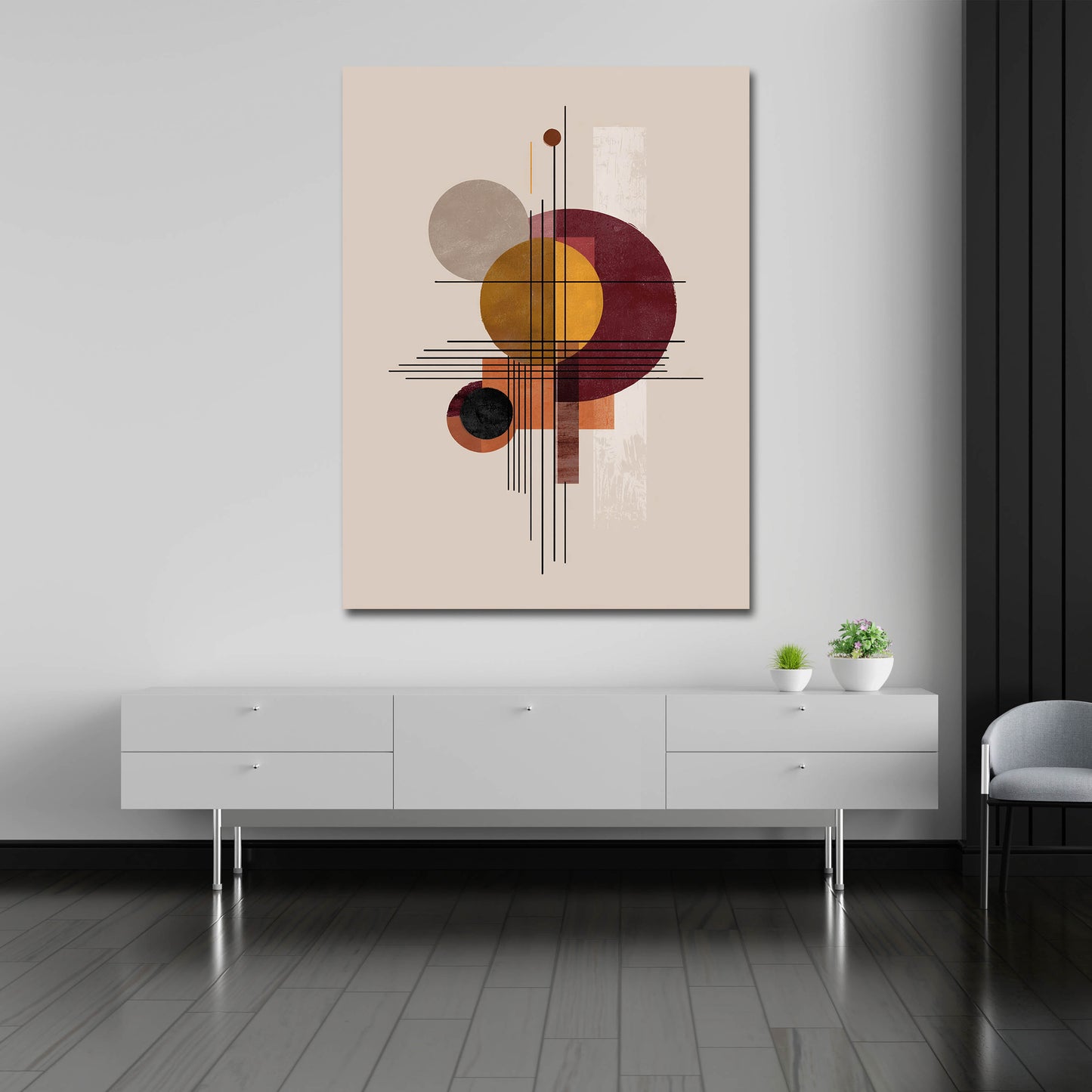 Abstrakte Komposition Minimalismus Farben und Balance Wandbild