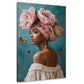Afrikanische Frau mit Blumen und Schmetterlingen Wandbild