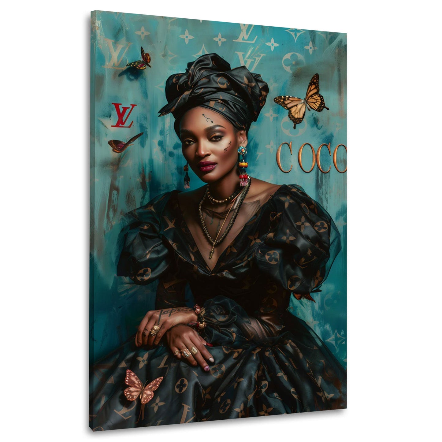 Afrikanische Frau Porträt elegant Mode Luxus Wandbild