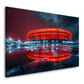 Allianz Arena rot - München Stadion Architektur mit Spiegelung Wandbild