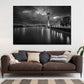 Architektur am Rhein Düsseldorf schwarz weiß Skyline Wandbild