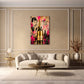 Audrey Champagner Pop Art Wandbild über dem Sofa im Wohnzimmer