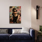 Pop Art Collage Wandbild im Hochformat im eleganten Wohnraum