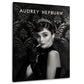 Audrey Porträt schwarz weiß elegant mit Krone Wandbild