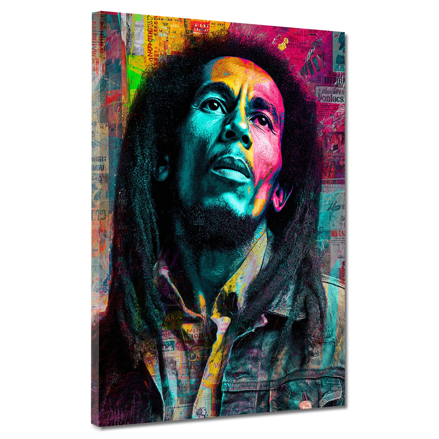 Ausdrucksstarke Musiklegende Marley Wandbild