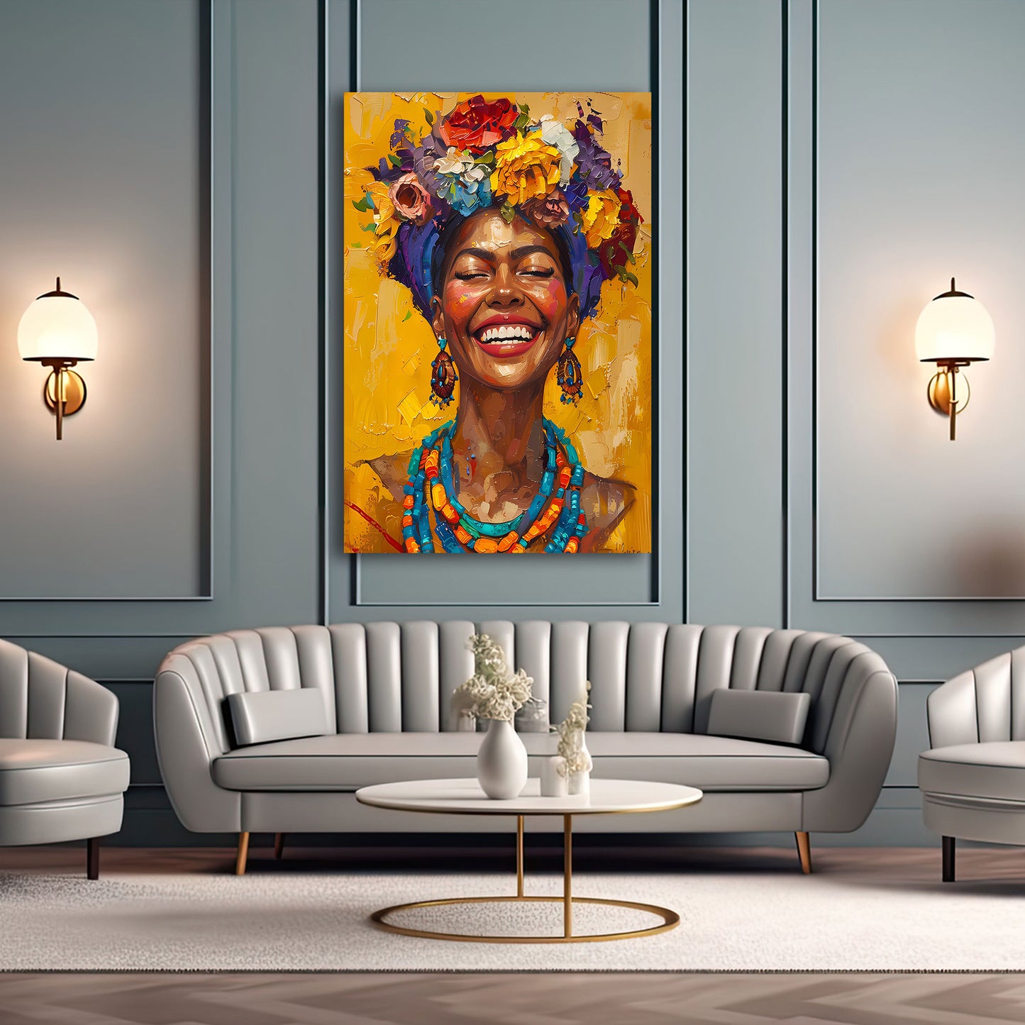 Ausdrucksstarke Schönheit Lächeln Afrika Wandbild
