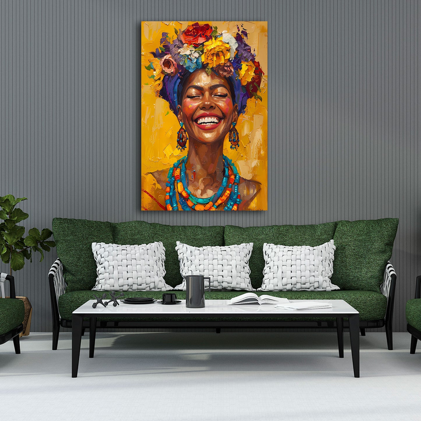 Ausdrucksstarke Schönheit Lächeln Afrika Wandbild