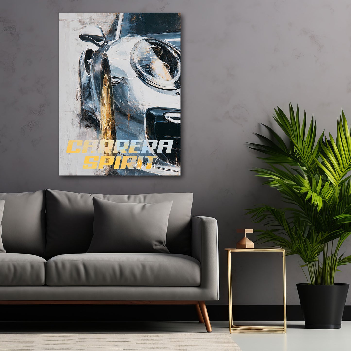 Auto Porsche Frontansicht Geschwindigkeit Wandbild