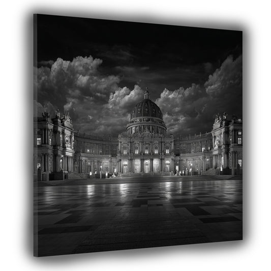 Barocke Schlossfassade Potsdam schwarz weiß Wandbild