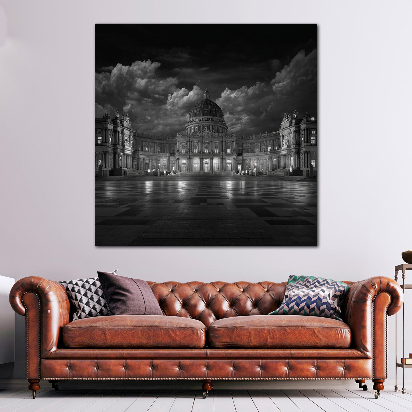 Barocke Schlossfassade Potsdam schwarz weiß Wandbild