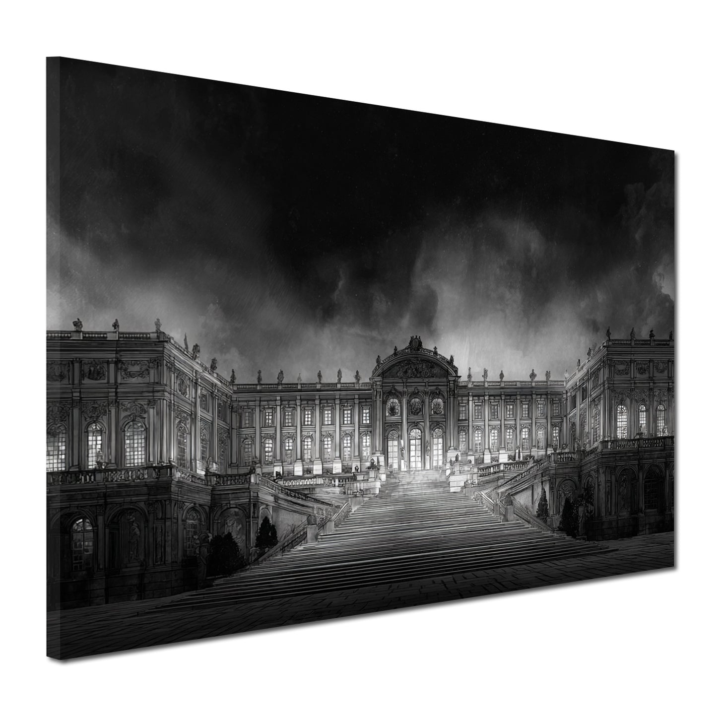 Barocktreppe Sanssouci Potsdam Nachtansicht Wandbild