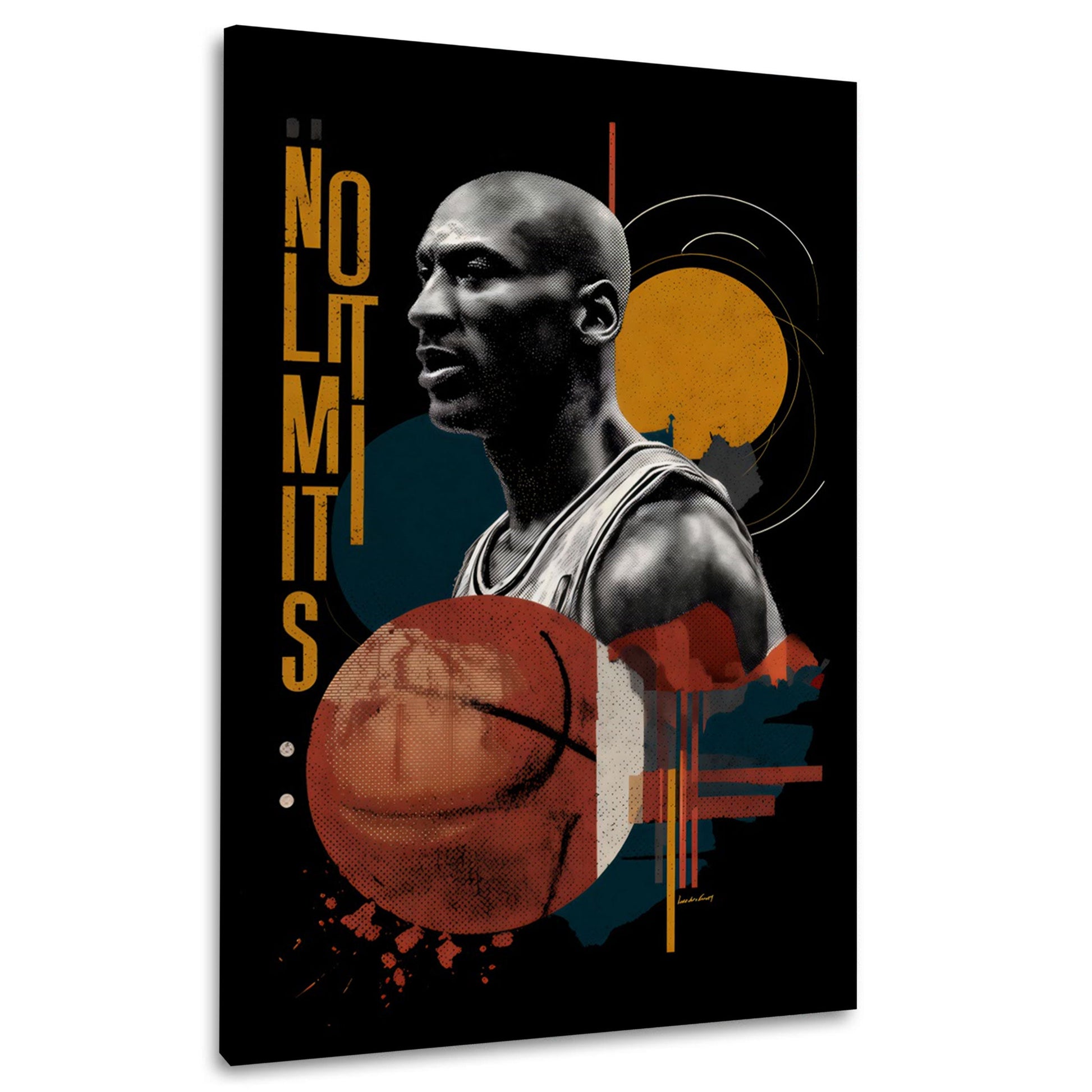 Basketball Legende mit Entschlossenheit und Erfolg Wandbild
