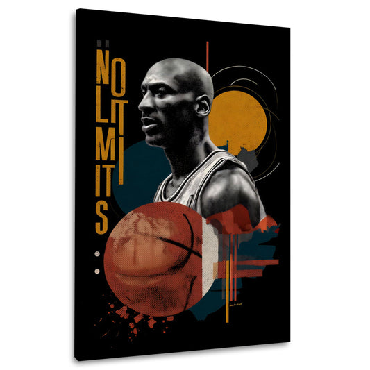 Basketball Legende mit Entschlossenheit und Erfolg Wandbild