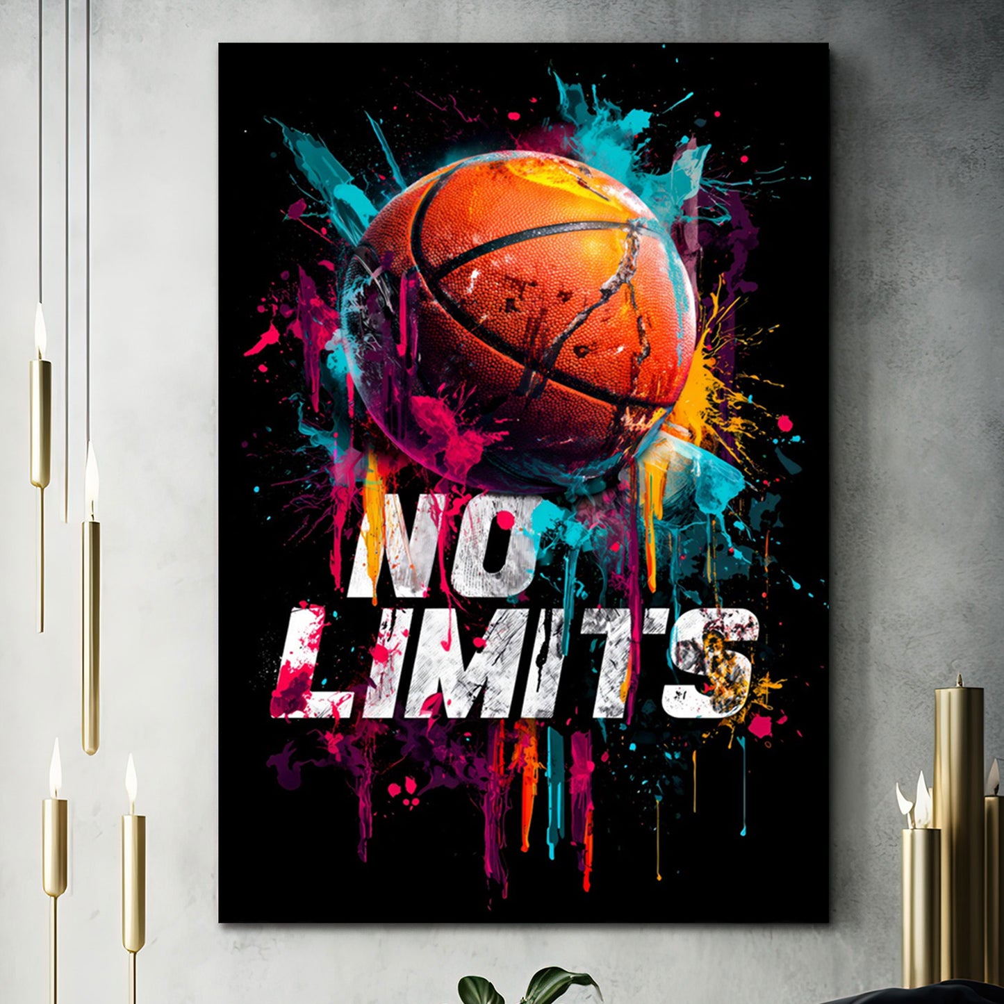 Basketball Pop Art Farbspritzer Sport No Limits Erfolg Wandbild