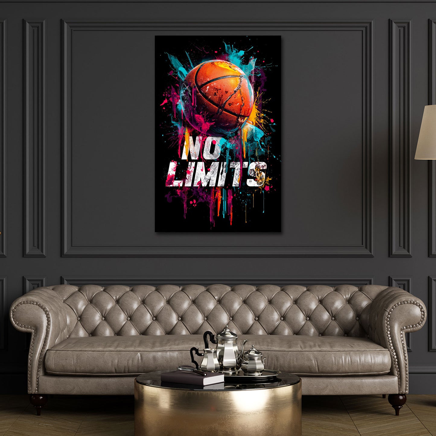 Basketball Pop Art Farbspritzer Sport No Limits Erfolg Wandbild