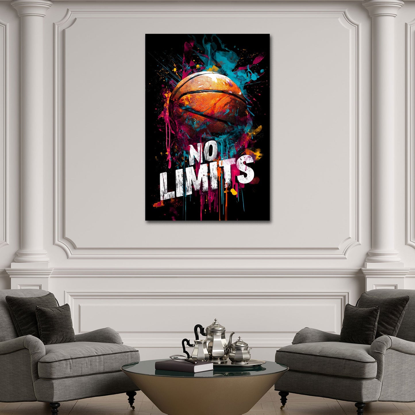 Basketball Pop Art No Limits Motivation Wandbild