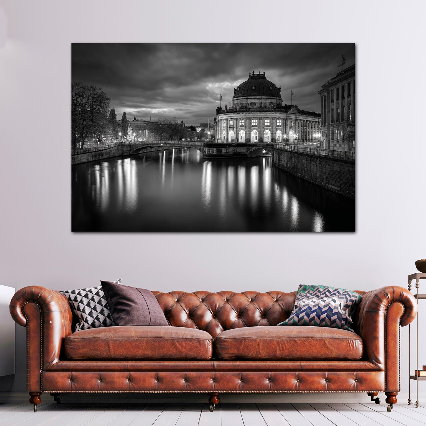 Berlin historische Flusslandschaft mit Museumsinsel Wandbild