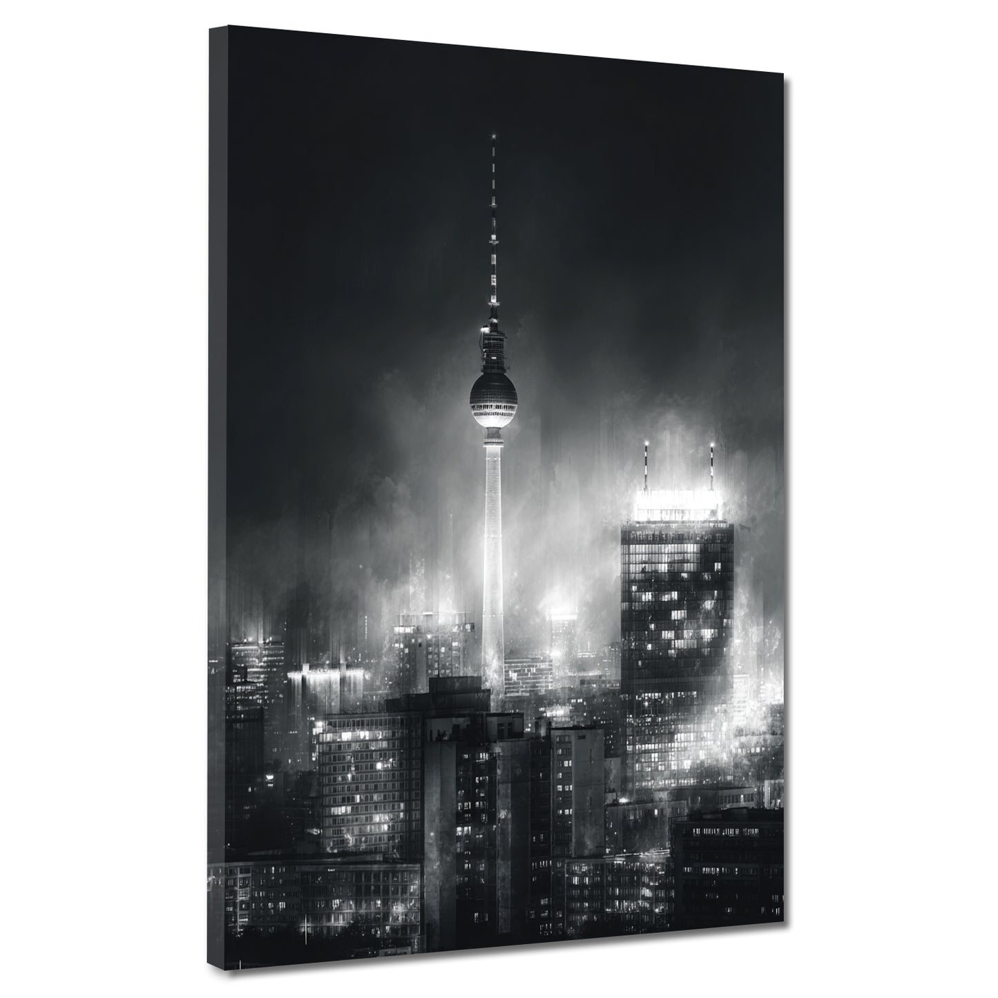 Berlin Stadtansicht Fernsehturm bei Nacht Wandbild