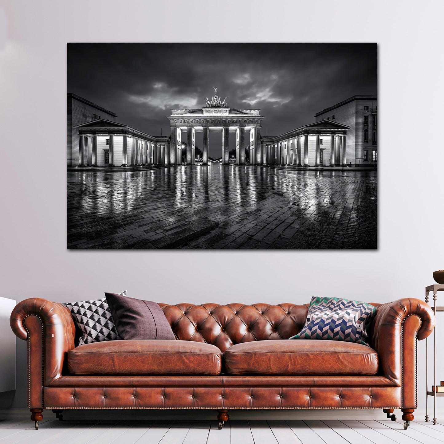 Berlin Wahrzeichen bei Regen Brandenburger Tor Wandbild