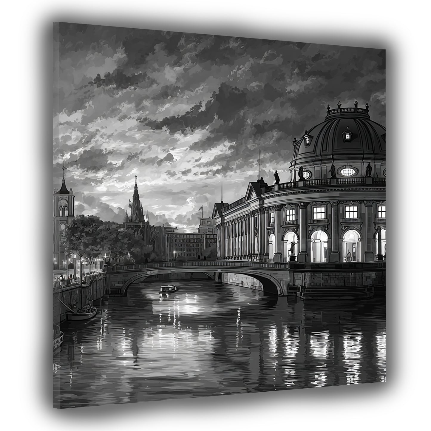 Berliner Museumsinsel Abendstimmung historische Architektur Wandbild