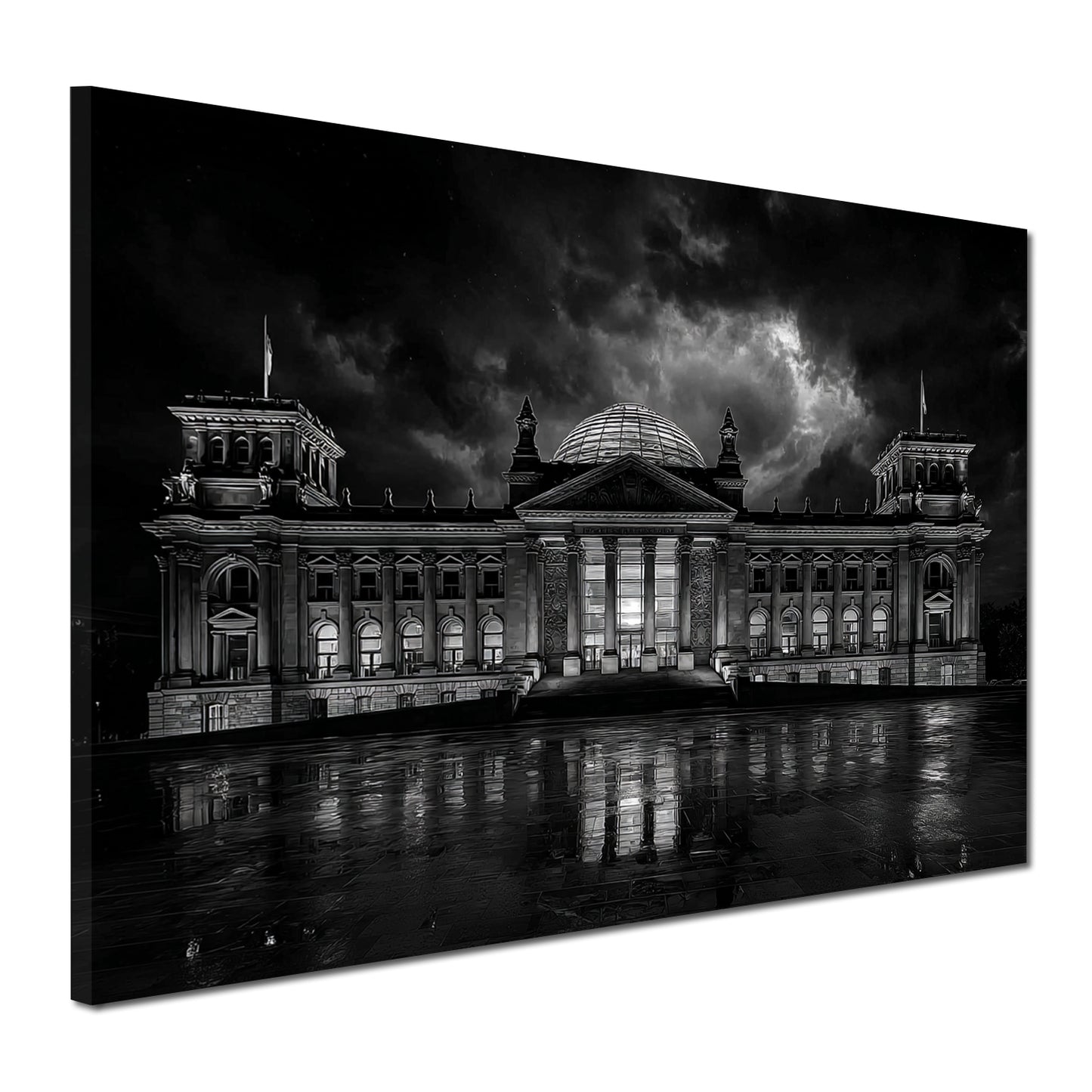 Berliner Reichstag Wolken Architektur bei Nacht Wandbild