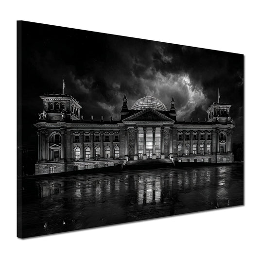 Berliner Reichstag Wolken Architektur bei Nacht Wandbild