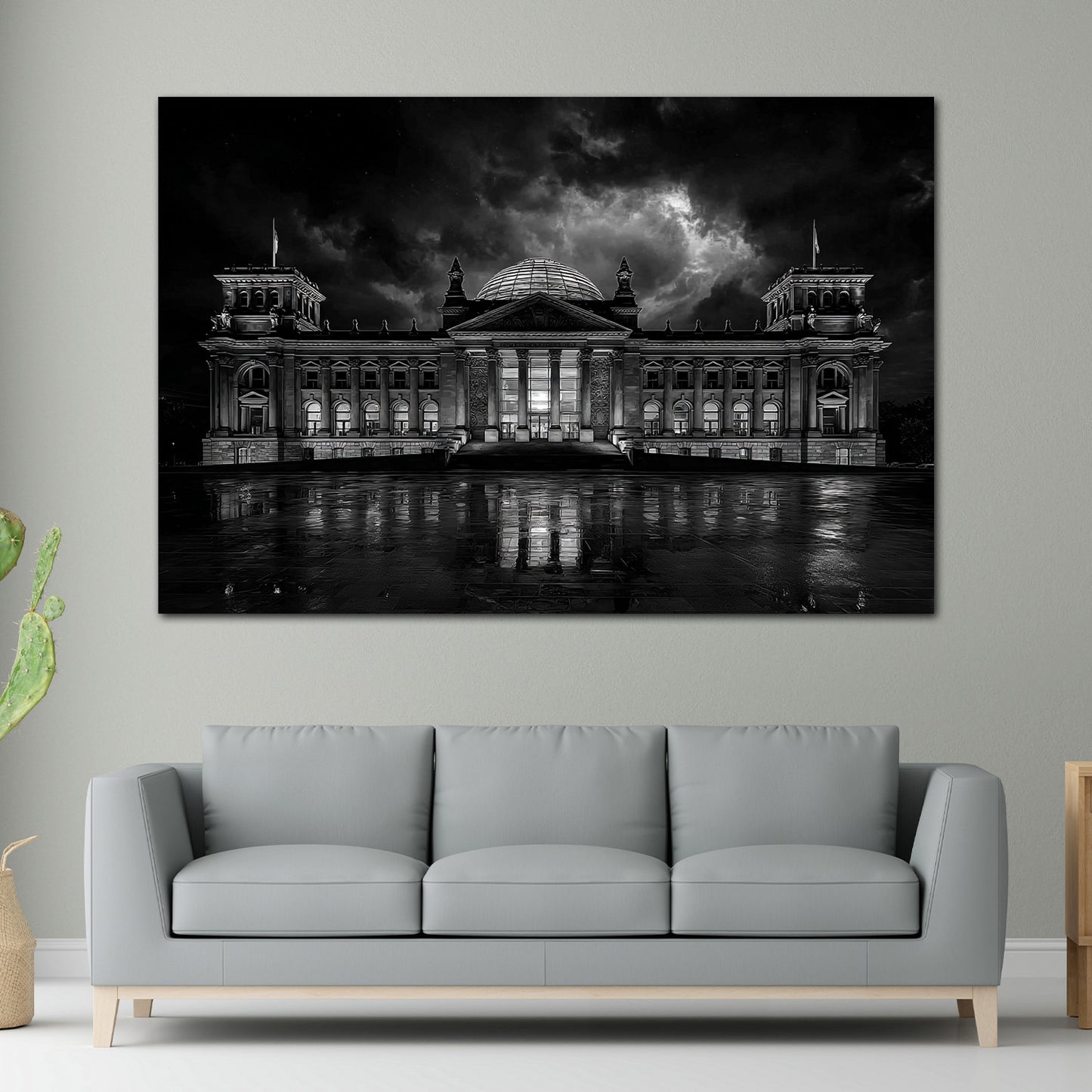 Berliner Reichstag Wolken Architektur bei Nacht Wandbild