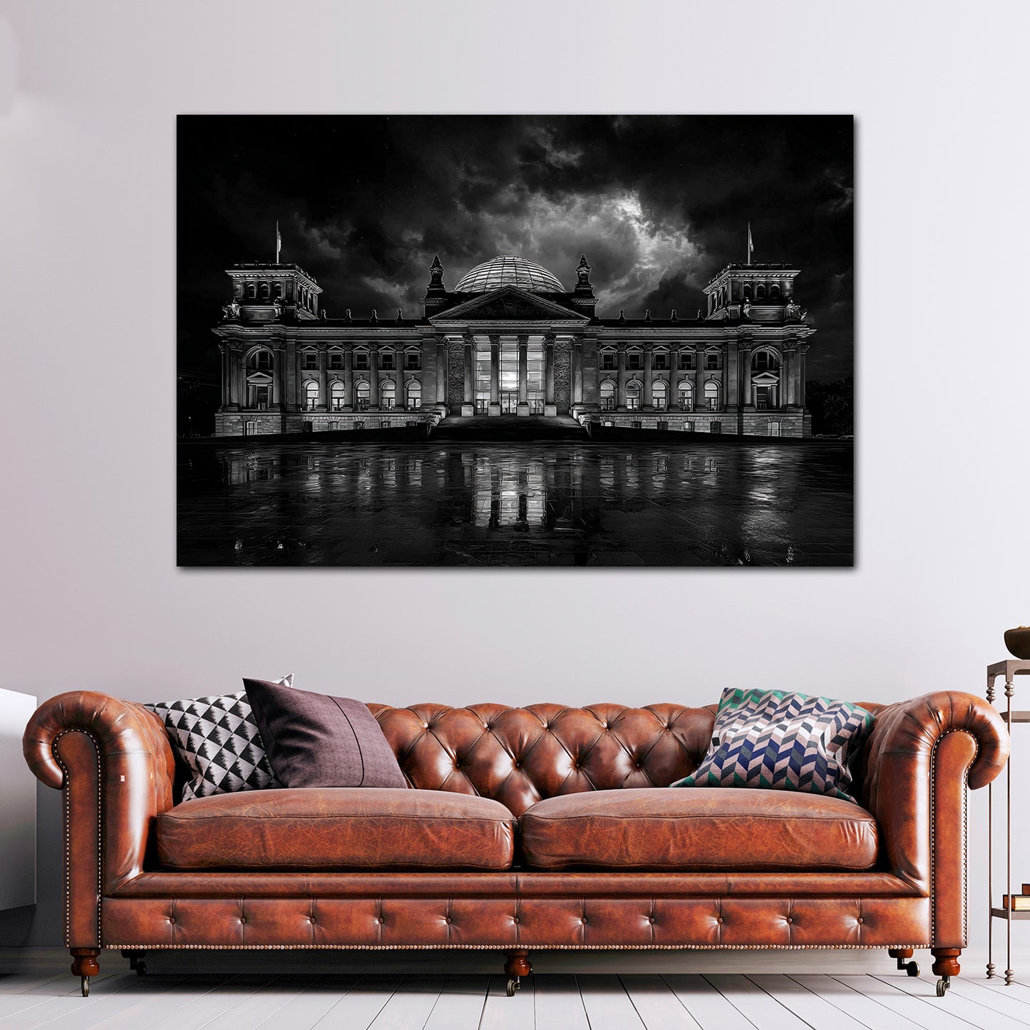 Berliner Reichstag Wolken Architektur bei Nacht Wandbild