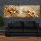 Blüten Gold Malerei elegantes Kunstwerk Wandbild