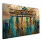 Brandenburger Tor Berlin mit Quadriga in Gold und Türkis – Wandbild im Querformat