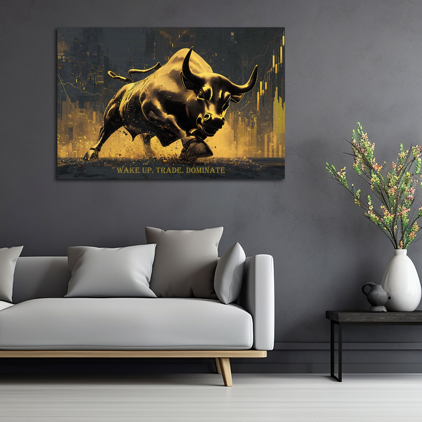 Bulle in Gold Finanzen Power Erfolg Trade dominate Wandbild