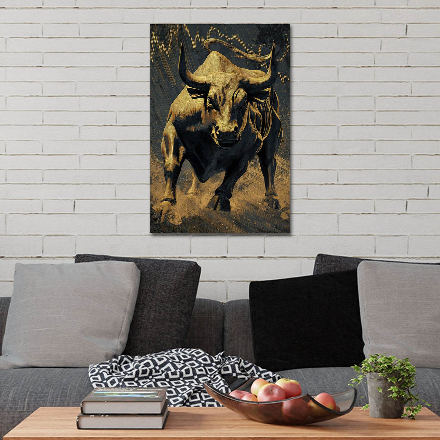 Bulle in Gold für Aktienmarkt und Wachstum Wandbild
