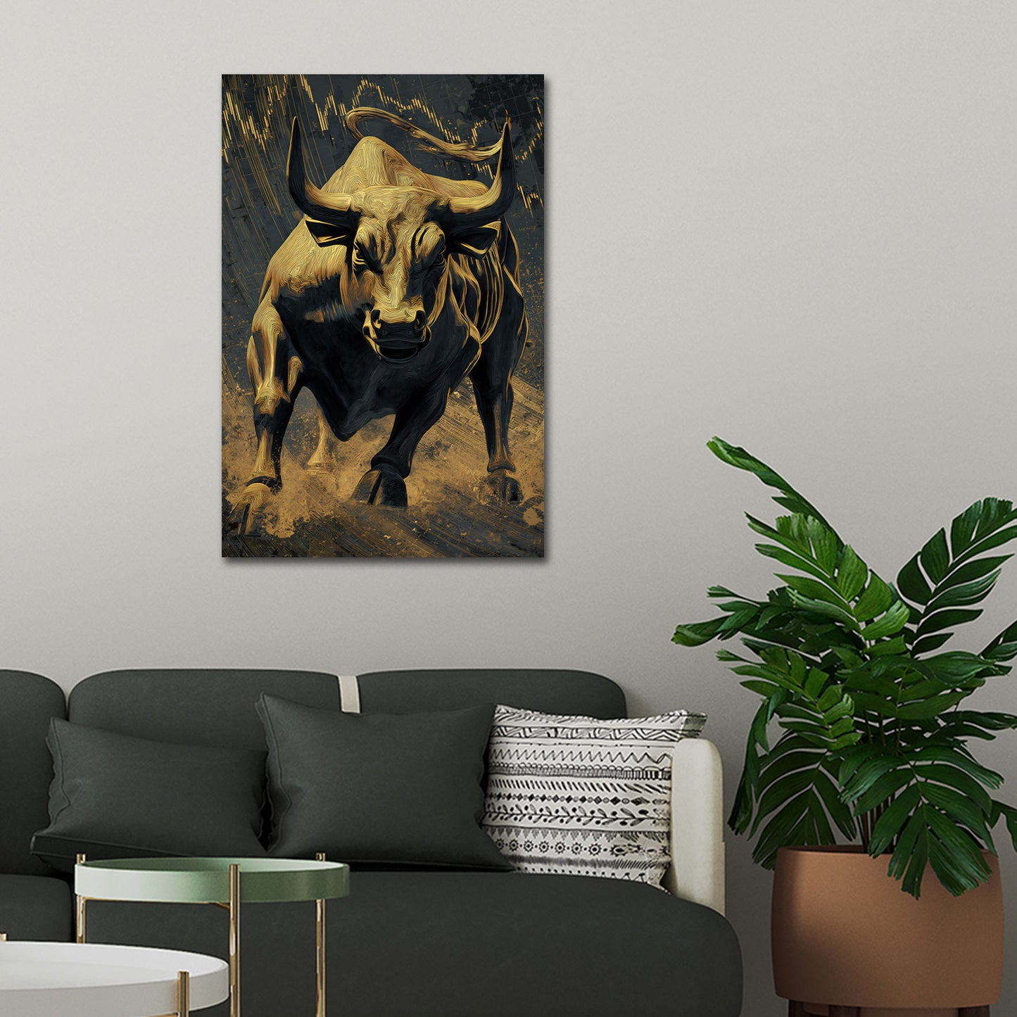 Bulle in Gold für Aktienmarkt und Wachstum Wandbild