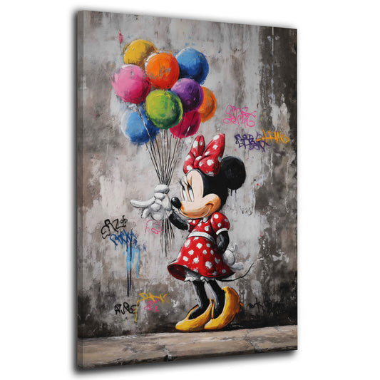 Pop Art Comic Maus Gaffiti mit Ballons Wandbild