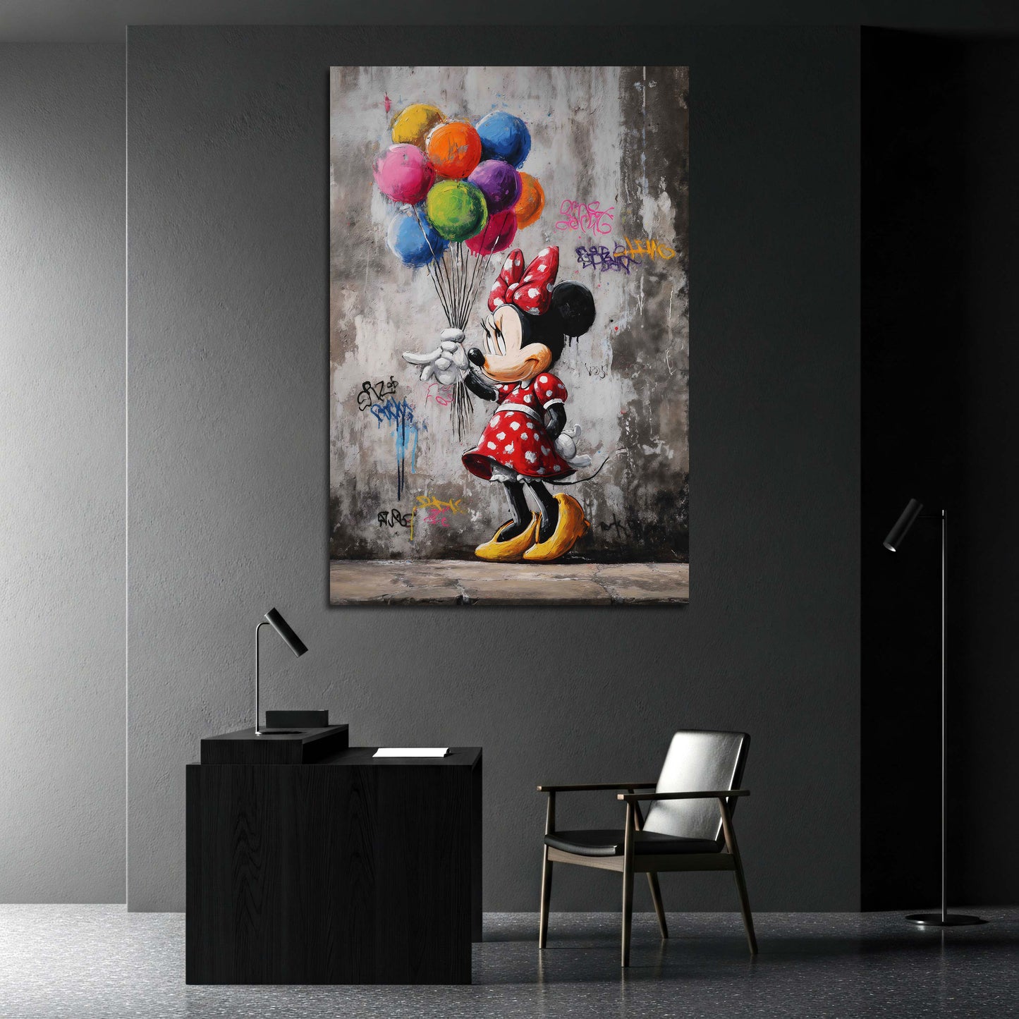 Pop Art Comic Maus Gaffiti mit Ballons Wandbild