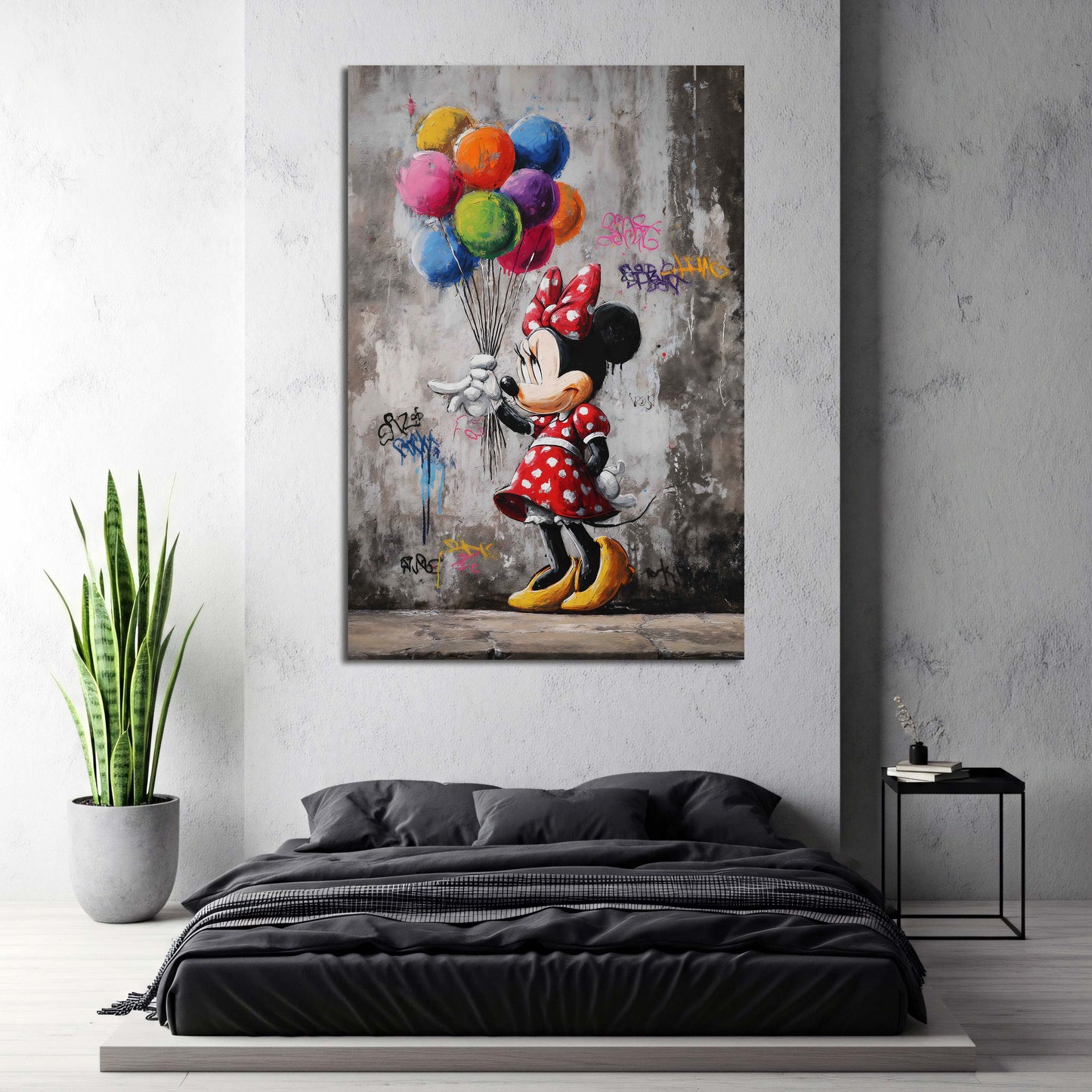 Pop Art Comic Maus Gaffiti mit Ballons Wandbild