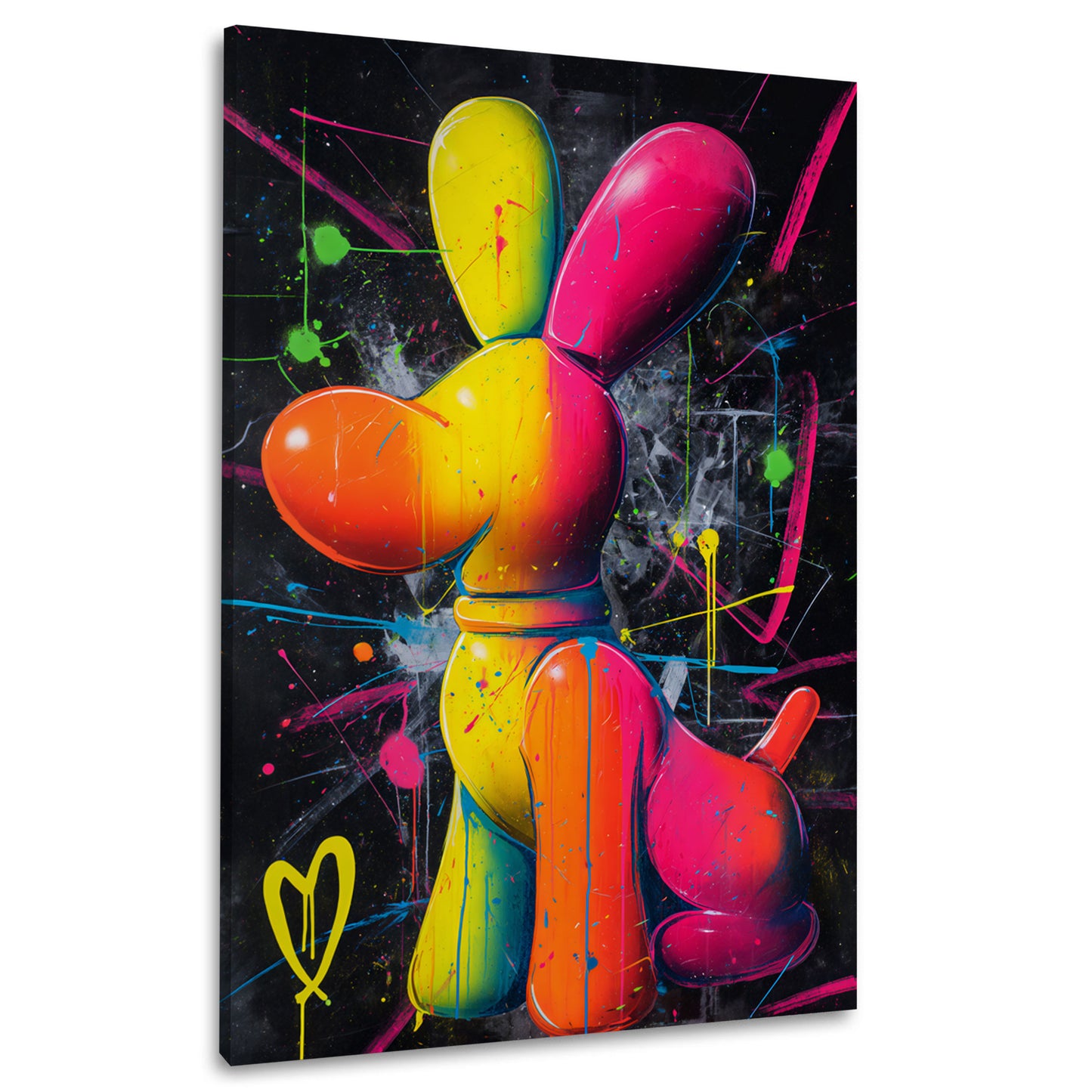 Bunter Hund Ballonfigur abstrakt Splash Design Wandbild