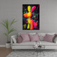 Bunter Hund Ballonfigur abstrakt Splash Design Wandbild