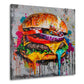 Burger Street Art Kunstwerk farbenfroh Wandbild