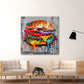 Burger Street Art Kunstwerk farbenfroh Wandbild
