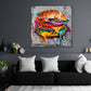 Burger Street Art Kunstwerk farbenfroh Wandbild