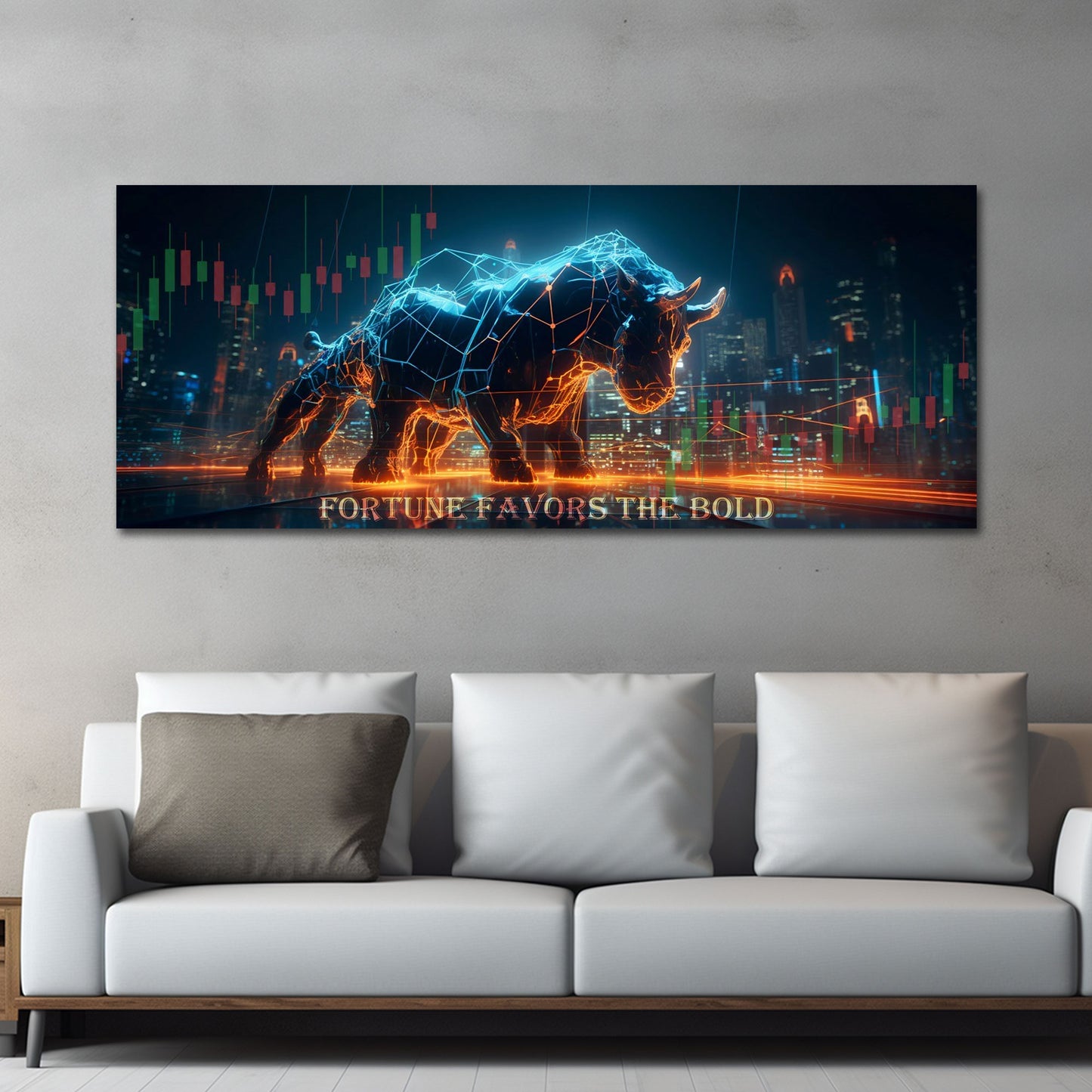 Business Geld und Erfolg Bullenmarkt Kerzencharts Wandbild