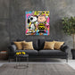 Detailansicht Comic Wandbild mit Dream Big Schriftzug