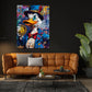 Comic Ente mit Bitcoin in Pop Art Finanzen Erfolg Wandbild
