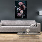 Detailansicht Blumen Wandbild mit Dahlien und Orchideen
