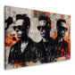 Depeche Stil Männer Porträt schwarz orange Wandbild