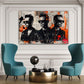 Depeche Stil Männer Porträt schwarz orange Wandbild