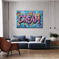 Buntes Street-Art-Wandbild im Jugendzimmer